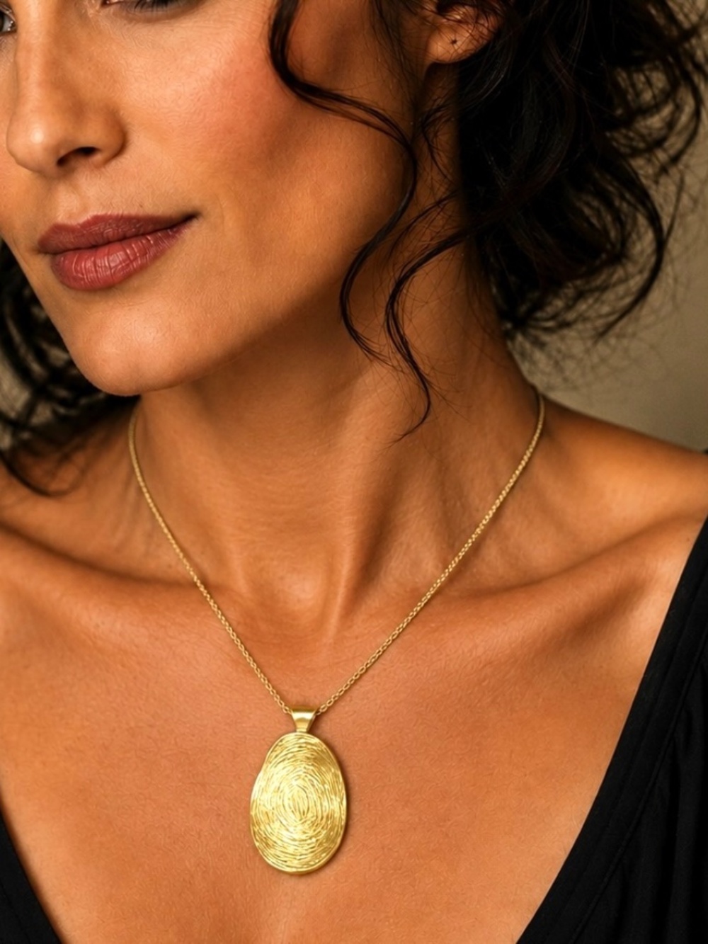 YAM vintage pendant 14kt gold over sterling silver Tree of Life ribbon & chain
